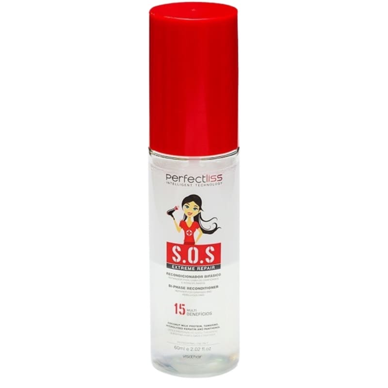 LEAVE-IN RECONDICIONADOR BIFÁSICO SOS EXTREME REPAIR. PERFECTLISS 60ML VISAT
