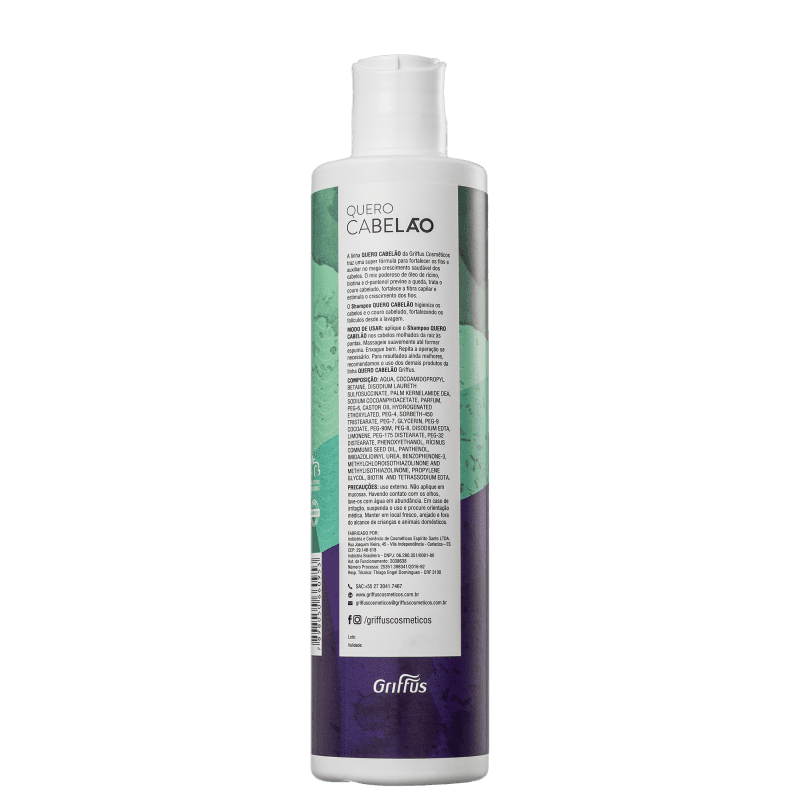 SHAMPOO GRIFFUS 400ML QUERO CABELÃO