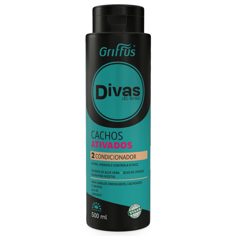 CONDICIONADOR GRIFFUS 500ML DIVAS CACHOS ATIVADOS 2